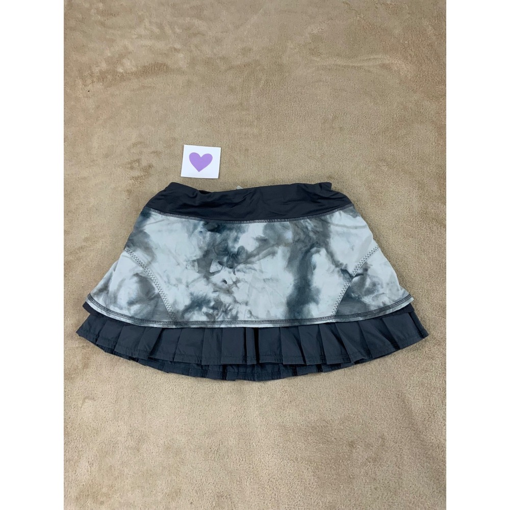 Lululemon Athletica Resolution Skort Lined Womens‎ 4 Grey Coal Vapor  Dye EUC